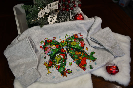 Grinch Bow Crewneck