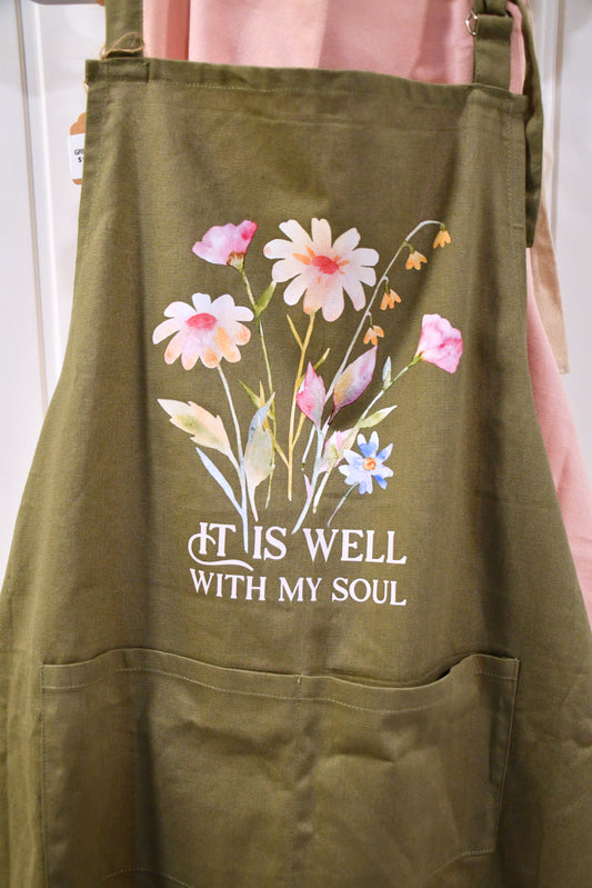 It Is Well Green Apron