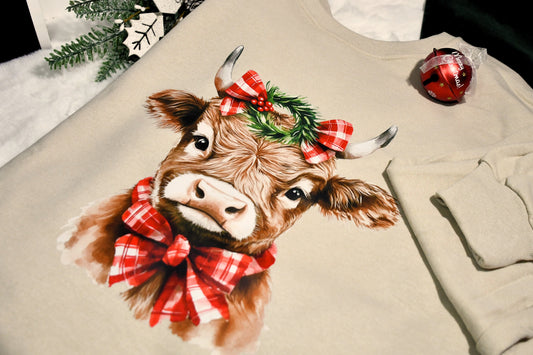 Christmas Highland Cow Crewneck