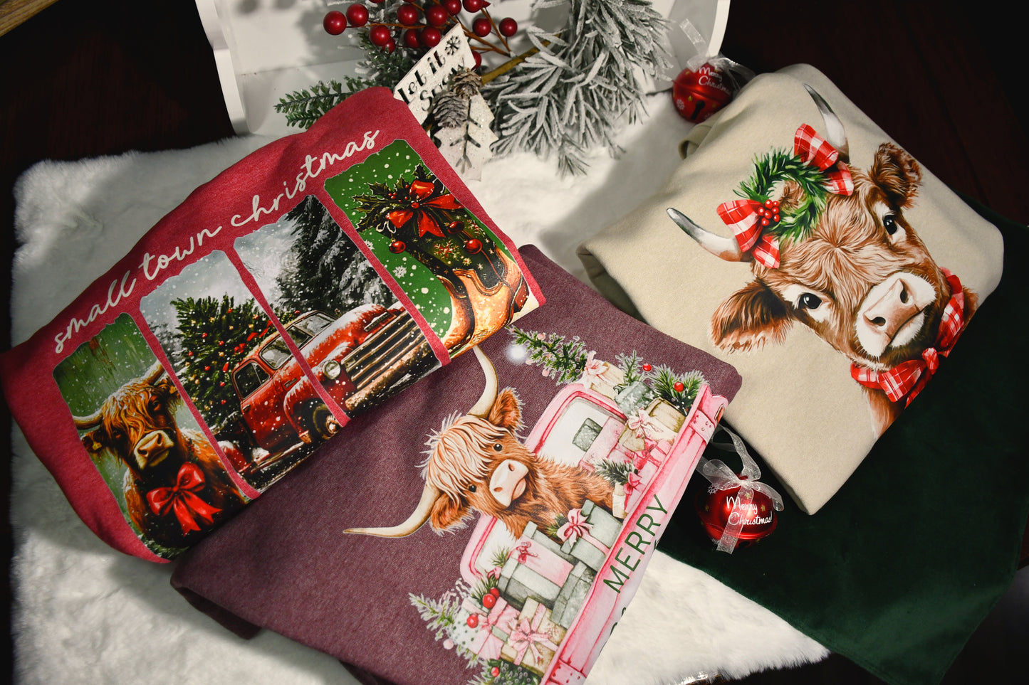 Red Small Town Christmas Crewneck