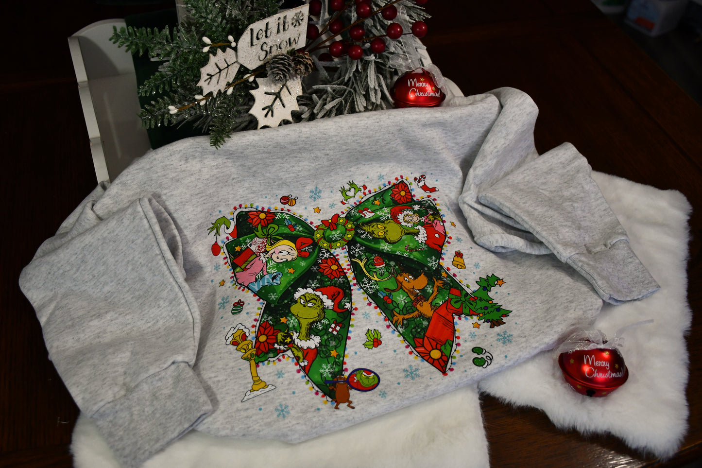 Grinch Bow Crewneck