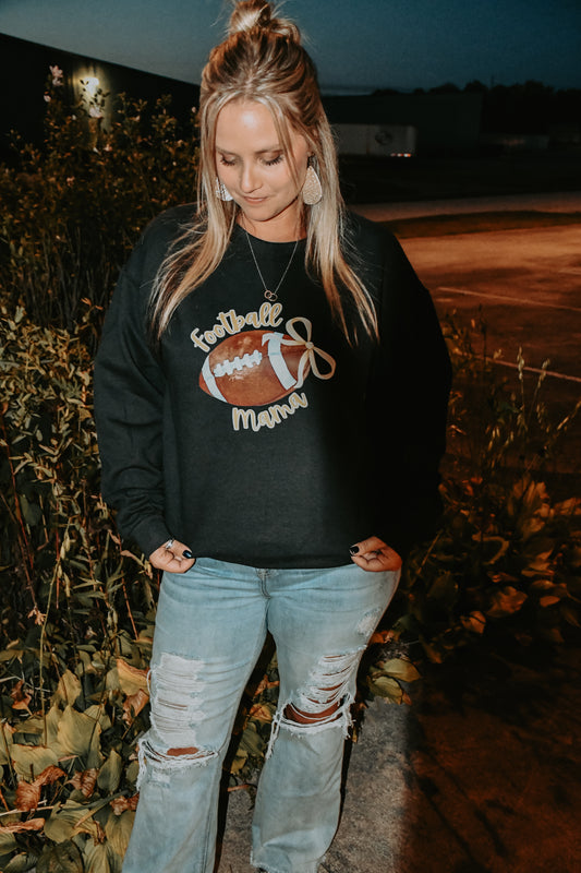 Football Mama Gold Crewneck