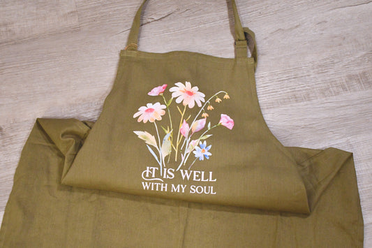 It Is Well Green Apron