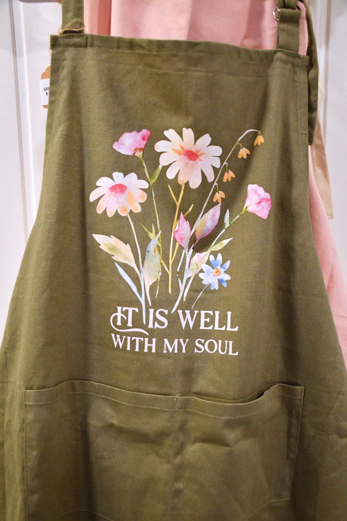 It Is Well Green Apron