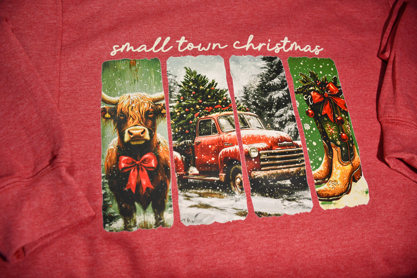Red Small Town Christmas Crewneck